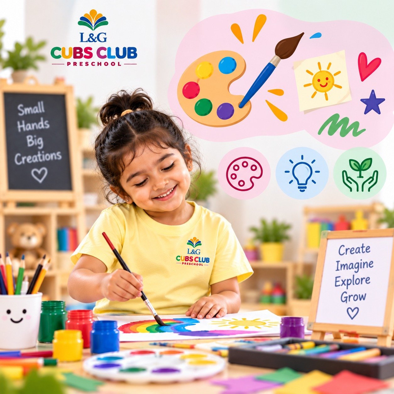 Cubs Club child creating art