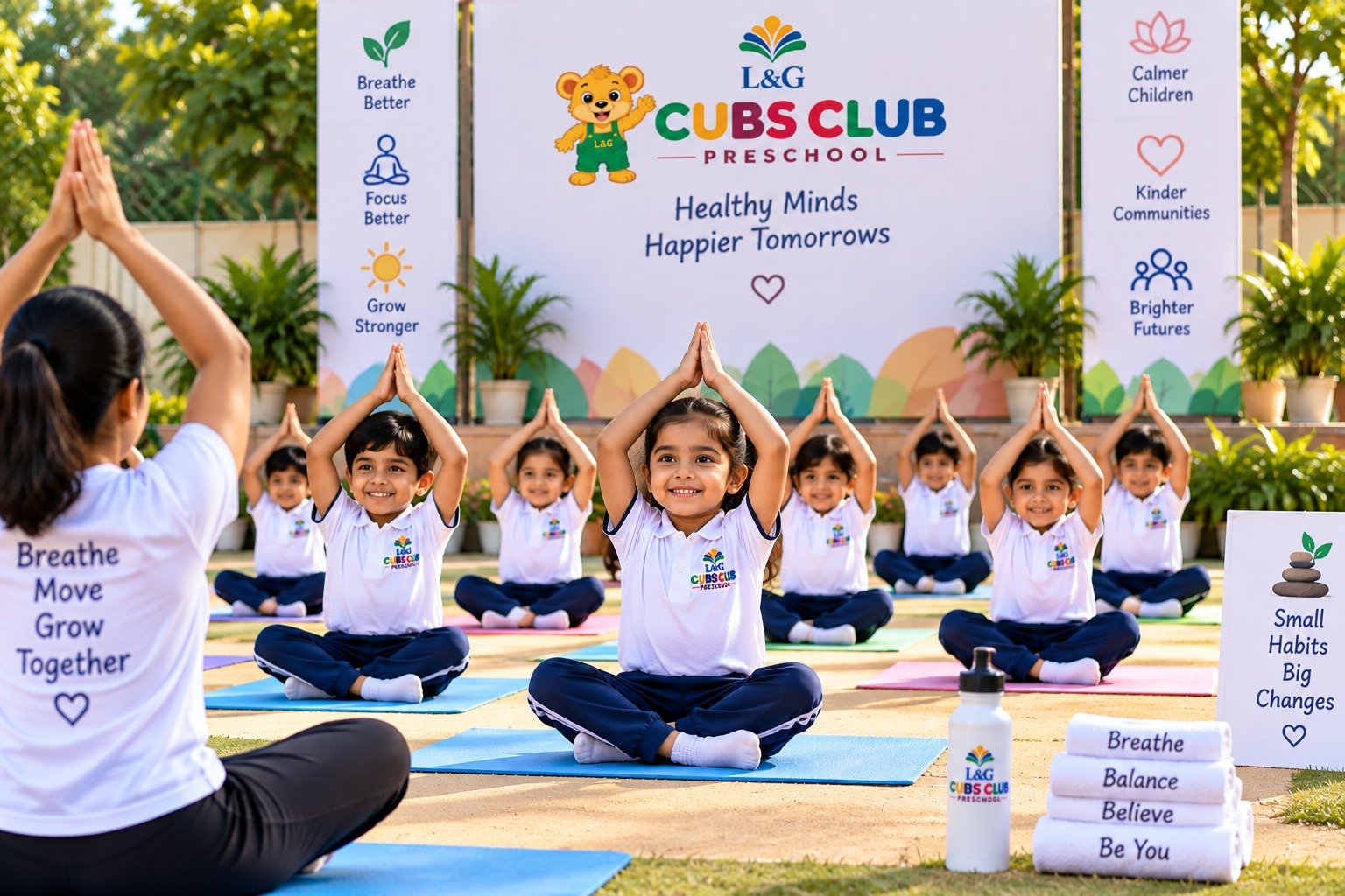 Cubs Club child practising yoga