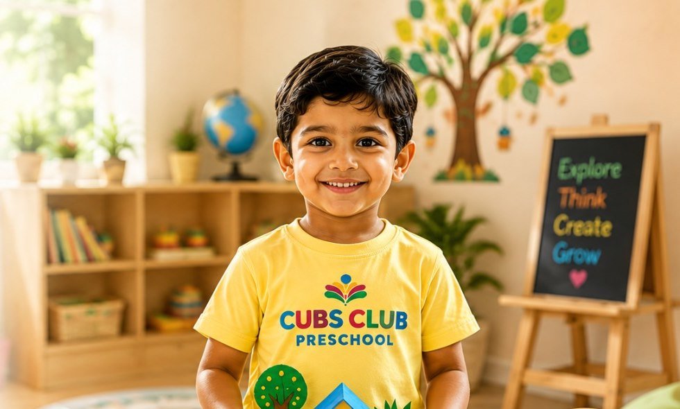 A child proudly sharing a handmade classroom creation